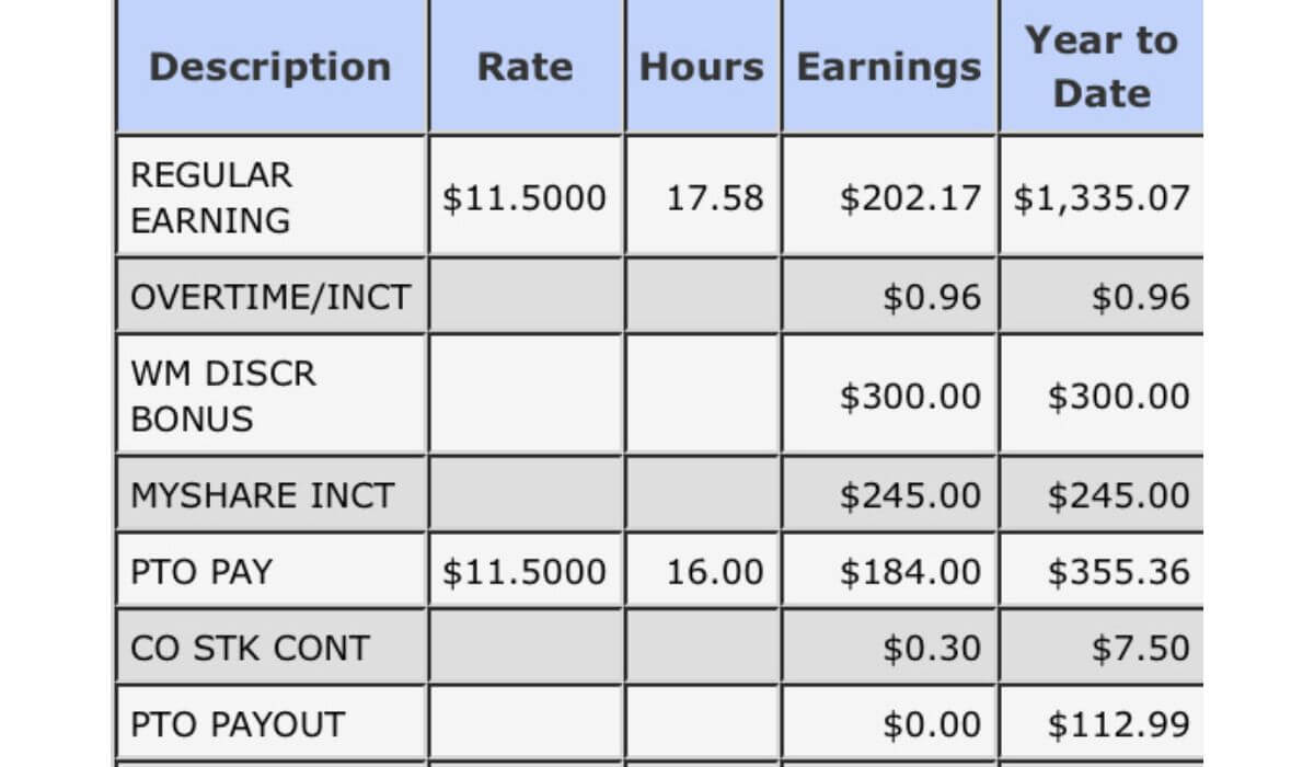 Walmart Pay Stubs